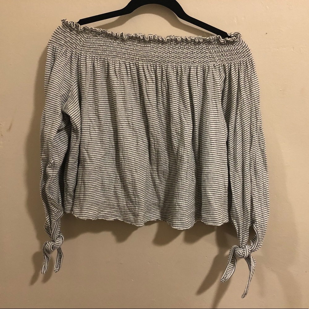 Striped Off the Shoulder Free People Top
